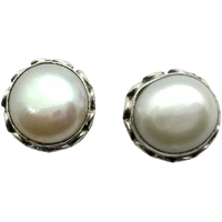 Pearl cream-earings BTP115ESM by Brahmatells