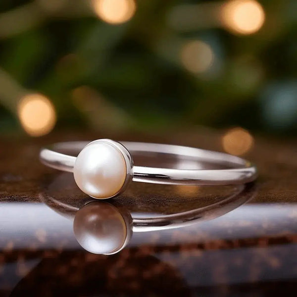 Pearl Cream Rose-Light Ring - Lunar Elegance | Brahmatells by Brahmatells