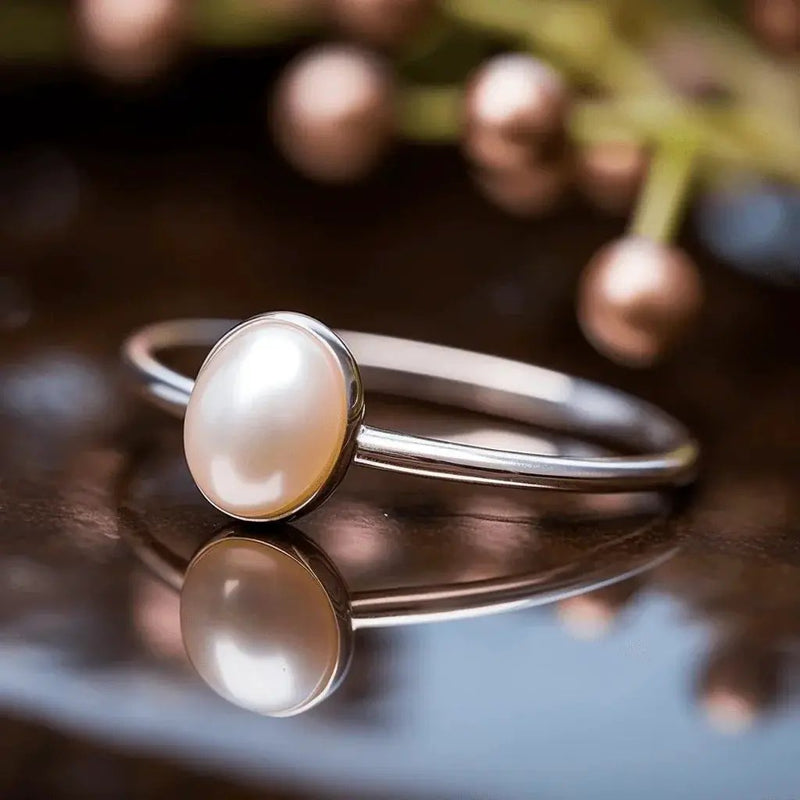 Pearl Cream Rose-Light Ring - Lunar Elegance | Brahmatells by Brahmatells