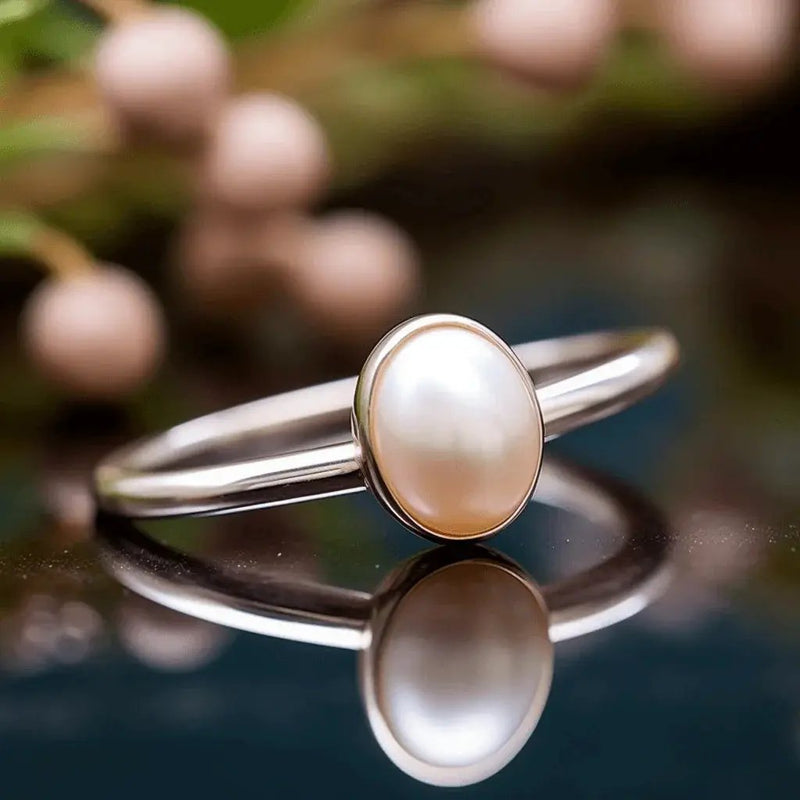 Pearl Cream Rose-Light Ring - Lunar Elegance | Brahmatells by Brahmatells