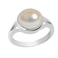 Pearl cream rose-light-ring silver BTP114RSM by Brahmatells