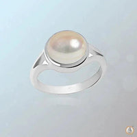Pearl cream rose-light-ring silver BTP114RSM by Brahmatells