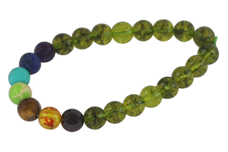Peridot & 7 Chakra Bracelet – Natural Gemstone Harmony by Brahmatells