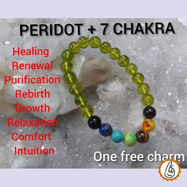 Peridot & 7 Chakra Bracelet – Natural Gemstone Harmony by Brahmatells