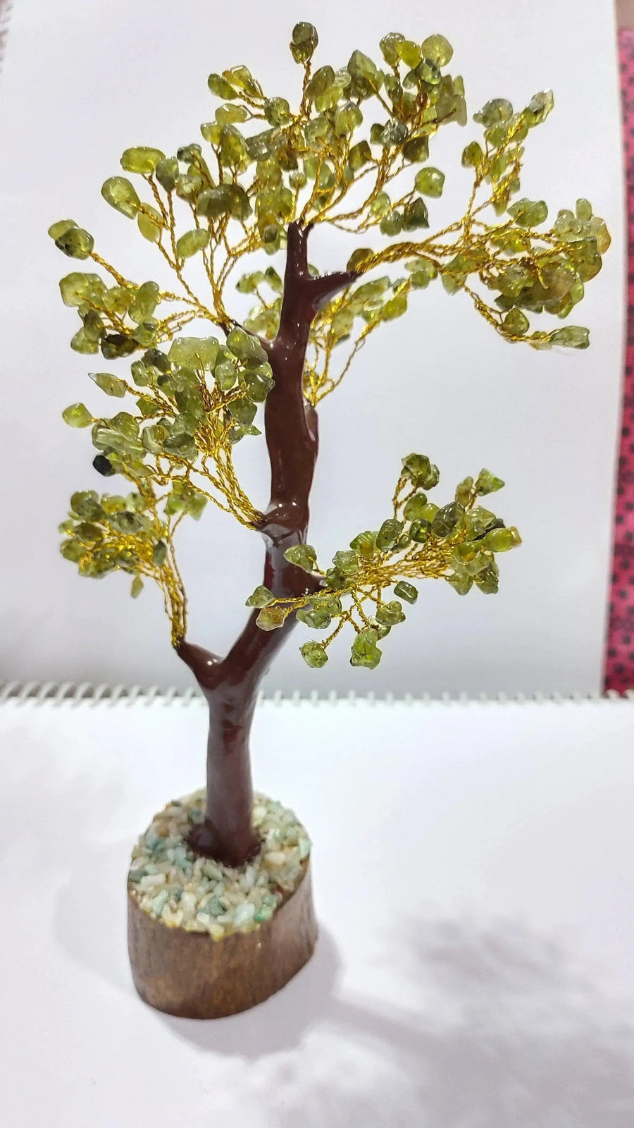 Peridot Tree with Gold Wire - Feng Shui Elegance | Brahmatells by Brahmatells