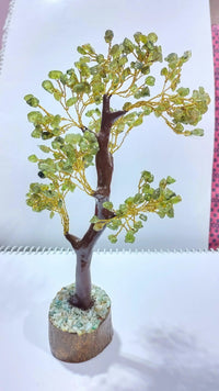 Peridot Tree with Gold Wire - Feng Shui Elegance | Brahmatells by Brahmatells