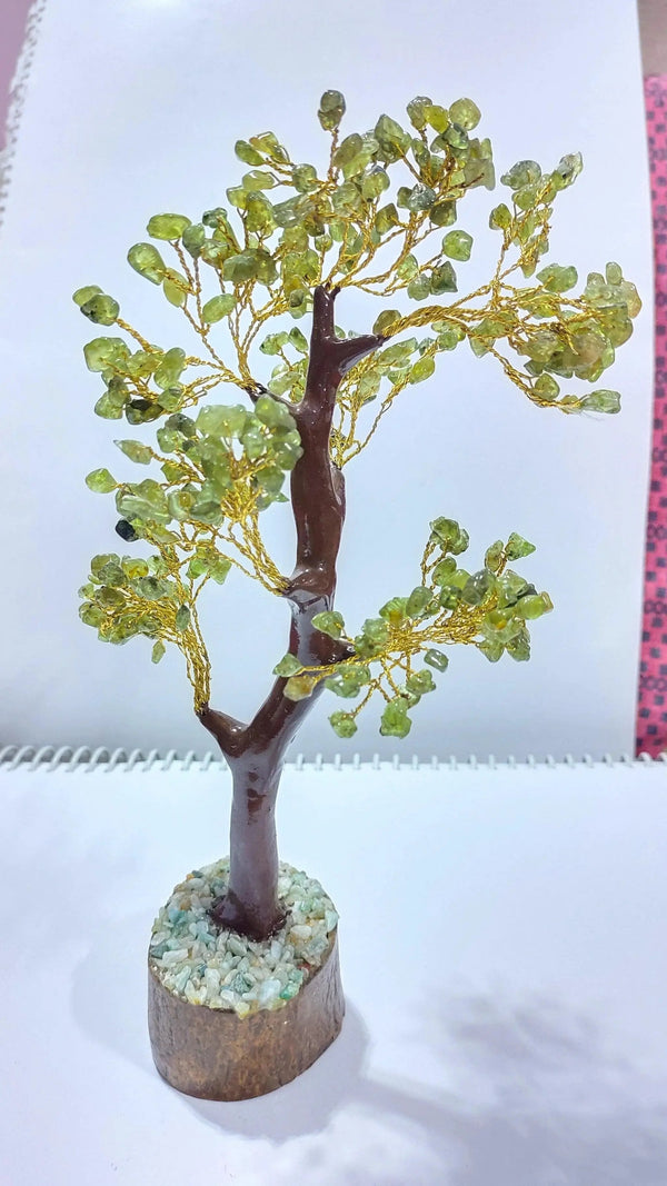 Peridot Tree with Gold Wire - Feng Shui Elegance | Brahmatells by Brahmatells