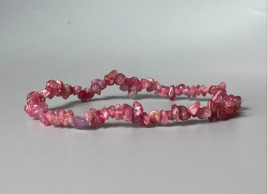 Pink Tourmaline Chip Bracelet – Heart Chakra Gemstone by Brahmatells