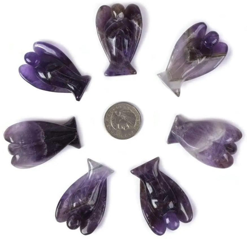 Pocket Guardian Peace Angel - Hand Carved Amethyst | Brahmatells by Brahmatells