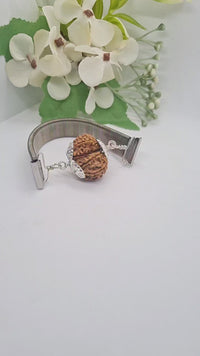 Gauri Shankar Rudraksha Bracelet with Silver Pendant - Harmony & Spiritual Connection | Brahmatells