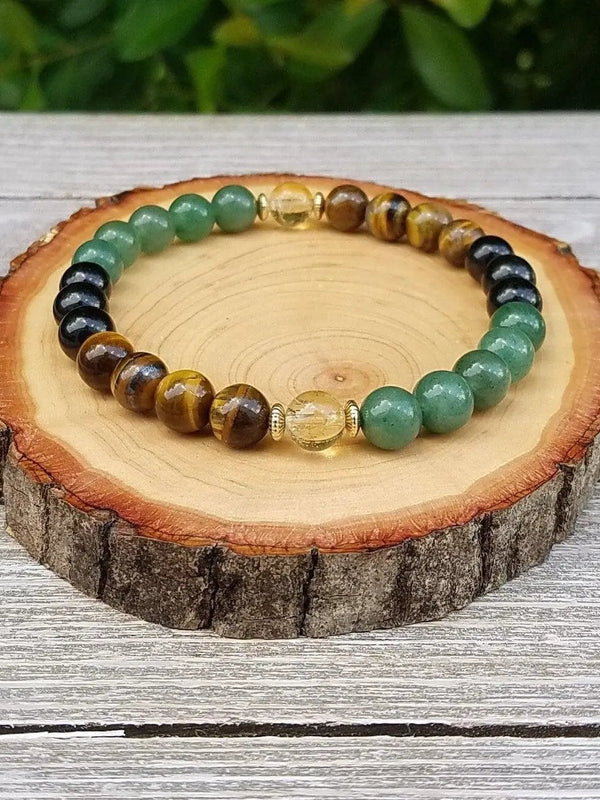 Prosperity & Abundance Bracelet – Citrine, Aventurine & Tiger’s Eye by Brahmatells
