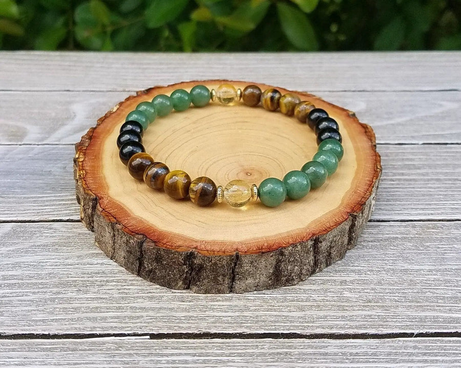 Prosperity & Abundance Bracelet – Citrine, Aventurine & Tiger’s Eye by Brahmatells