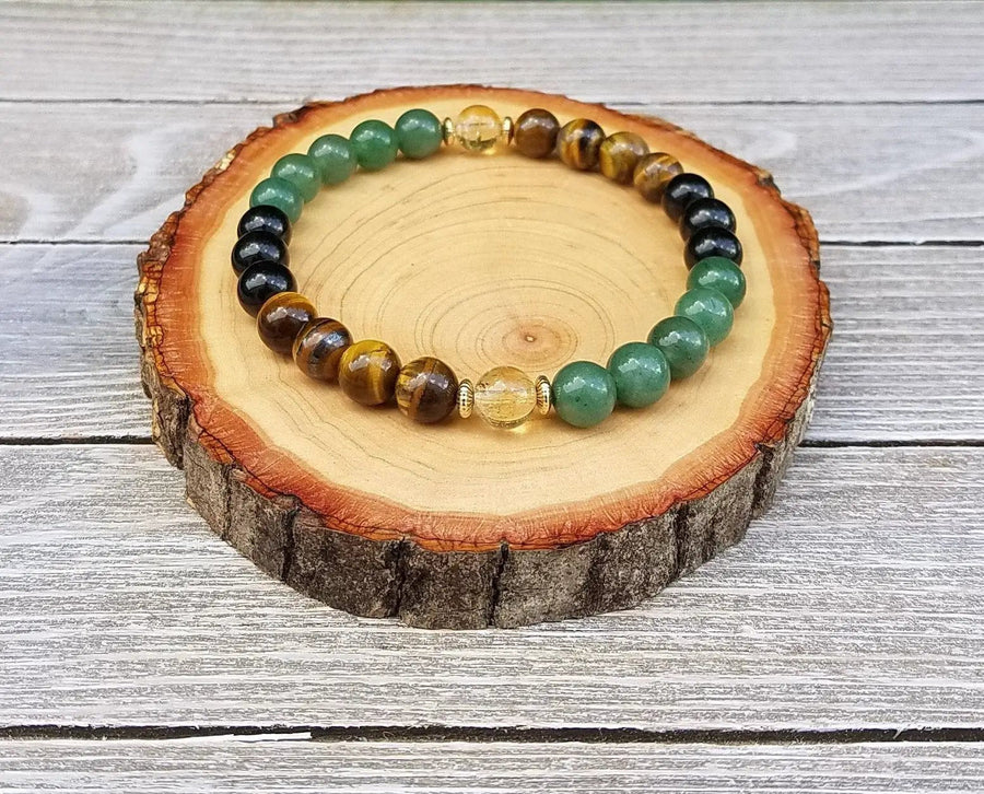 Prosperity & Abundance Bracelet – Citrine, Aventurine & Tiger’s Eye by Brahmatells