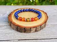 Prosperity & Good Fortune Bracelet: Lapis Lazuli, Carnelian, Tiger's Eye | Brahmatells by Brahmatells