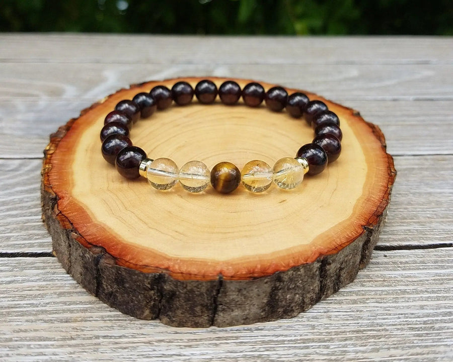 Prosperity & Wealth Bracelet | Citrine, Garnet, Tiger's Eye | Brahmatells by Brahmatells