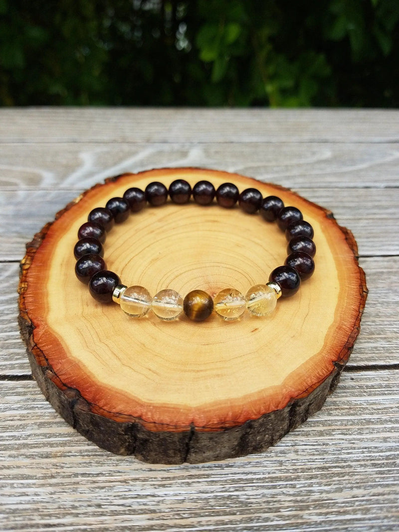 Prosperity & Wealth Bracelet | Citrine, Garnet, Tiger's Eye | Brahmatells by Brahmatells