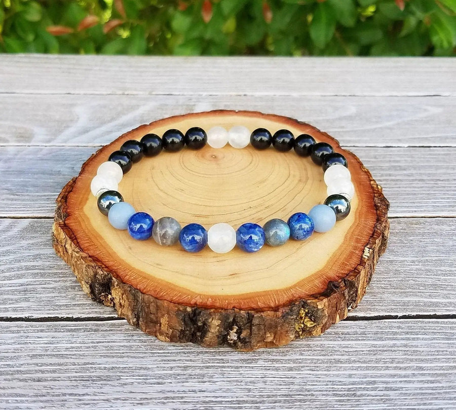 Protection Bracelet – Aura Shielding with Selenite & Tourmaline by Brahmatells