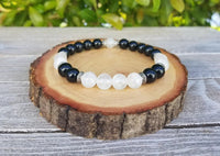 Protection Bracelet – Selenite & Tourmaline for Energy Shielding by Brahmatells