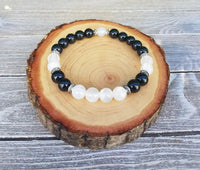 Protection Bracelet – Selenite & Tourmaline for Energy Shielding by Brahmatells