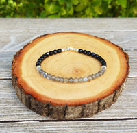 Labradorite & Black Onyx Protection Bracelet | Aura Shield by Brahmatells