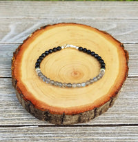 Labradorite & Black Onyx Protection Bracelet | Aura Shield by Brahmatells