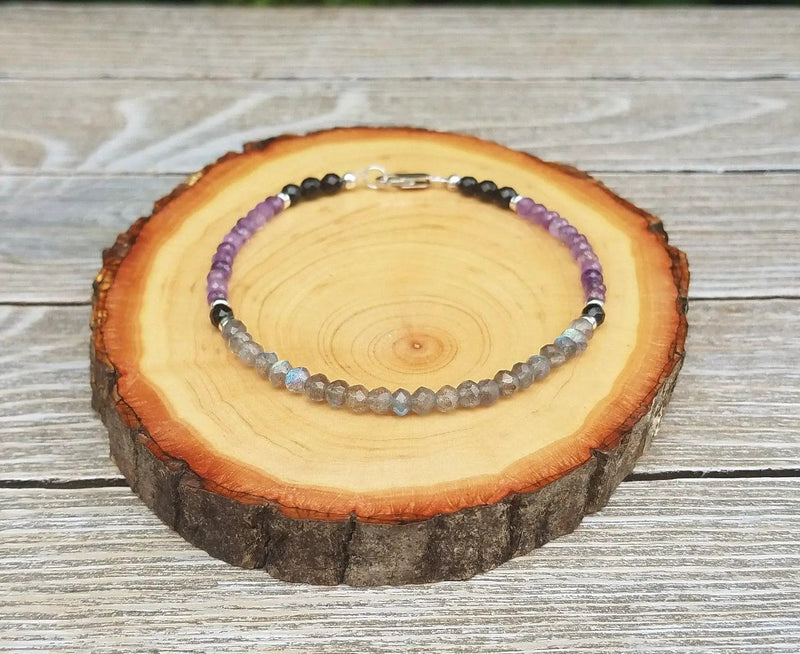 Protection Bracelet | Labradorite, Amethyst & Black Onyx by Brahmatells