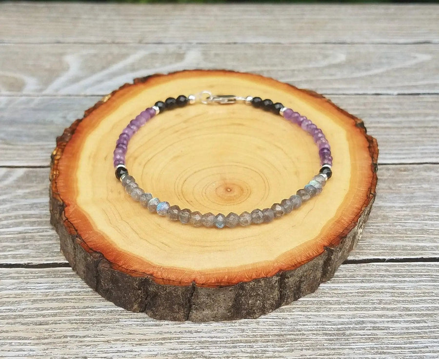 Protection Bracelet | Labradorite, Amethyst & Black Onyx by Brahmatells