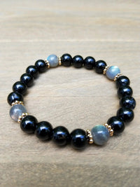 Protection Bracelet | Labradorite & Black Tourmaline Beaded Jewelry by Brahmatells