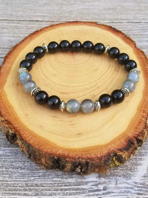 Protection Bracelet – Labradorite & Black Tourmaline by Brahmatells