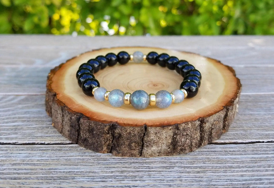 Labradorite & Black Tourmaline Protection Bracelet | Energy Shield by Brahmatells