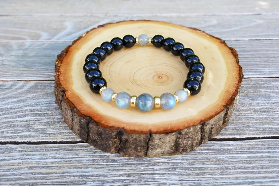 Labradorite & Black Tourmaline Protection Bracelet | Energy Shield by Brahmatells