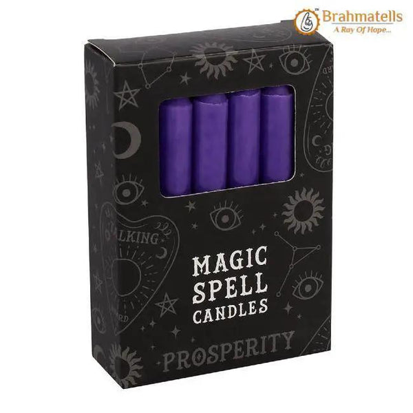 Purple Prosperity Spell Candles Pack of 10 by Brahmatells