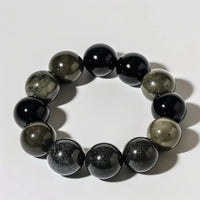 Pyrite and Black Obsidian Bracelet - Elegant Protection by Brahmatells