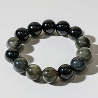 Pyrite and Black Obsidian Bracelet - Elegant Protection by Brahmatells