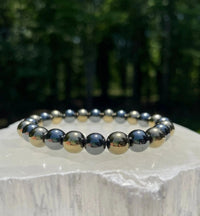 Pyrite and Hematite Bracelet – Bold Crystal Energy Blend by Brahmatells