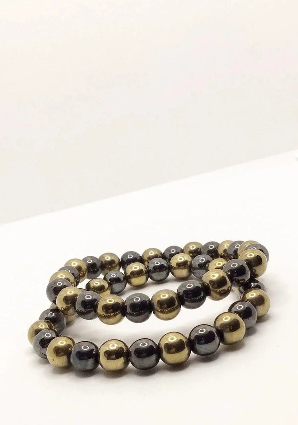 Pyrite and Hematite Bracelet – Bold Crystal Energy Blend by Brahmatells