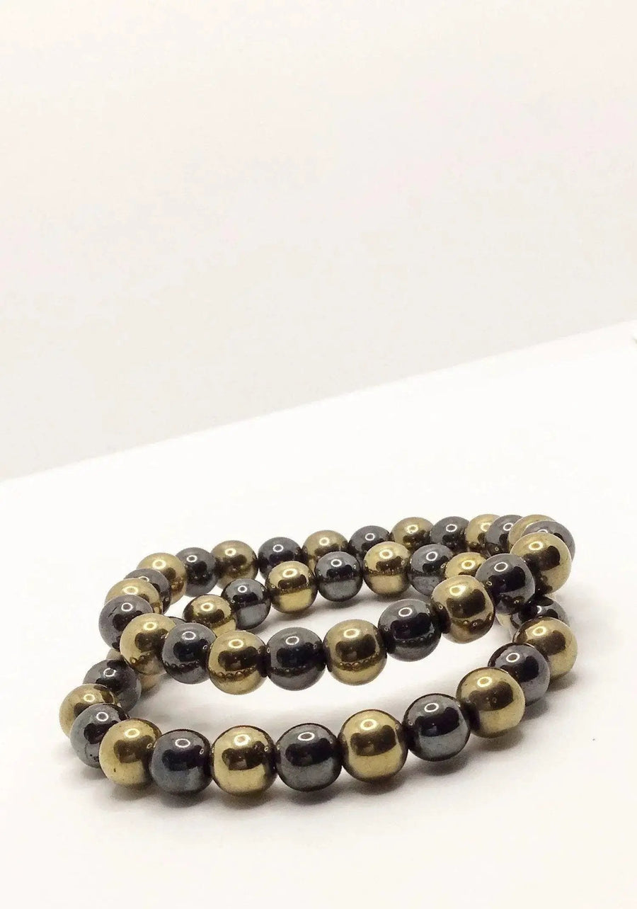 Pyrite and Hematite Bracelet – Bold Crystal Energy Blend by Brahmatells