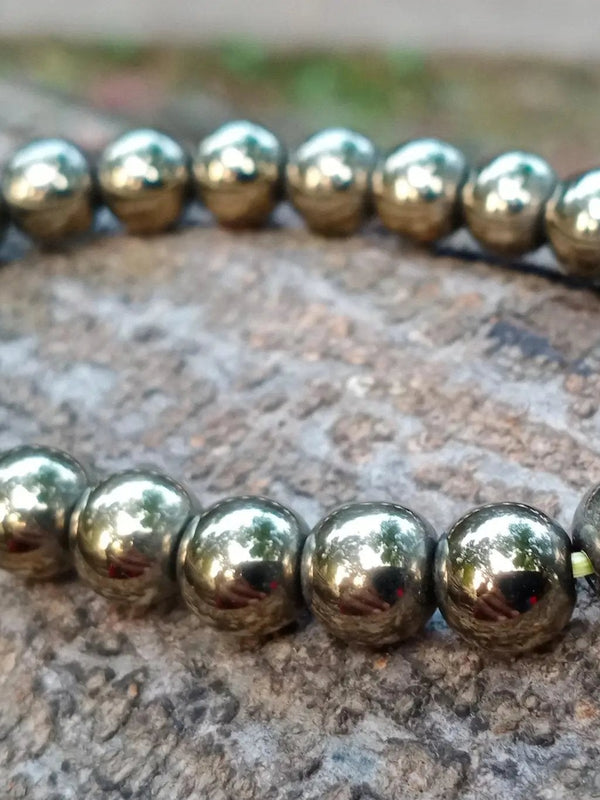 Brahmatells Pyrite Bead Bracelet by Brahmatells