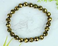 Pyrite Diamond Cut Bracelet | Natural Pyrite Crystal by Brahmatells