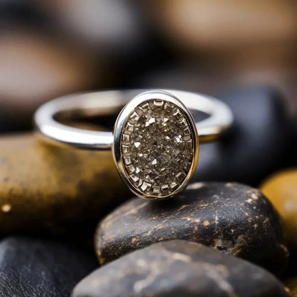Pyrite Druzy Ring: Confidence & Prosperity Symbol | Brahmatells by Brahmatells