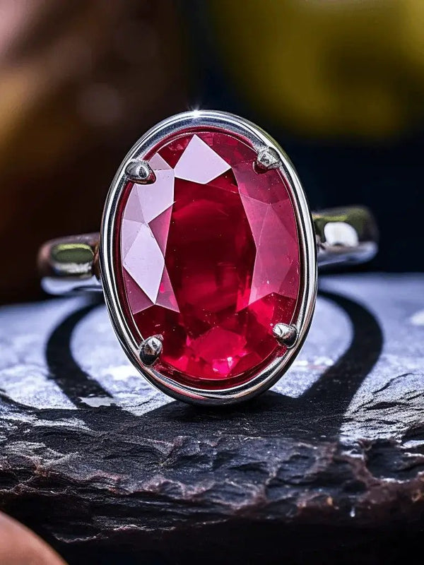 Radiant Wine-Red Ruby Manak Ring - Embrace the Sun's Power | Brahmatells by Brahmatells