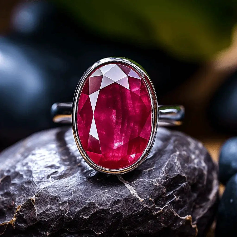 Radiant Wine-Red Ruby Manak Ring - Embrace the Sun's Power | Brahmatells by Brahmatells