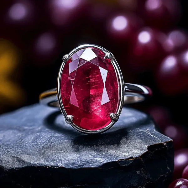 Radiant Wine-Red Ruby Manak Ring - Embrace the Sun's Power | Brahmatells by Brahmatells