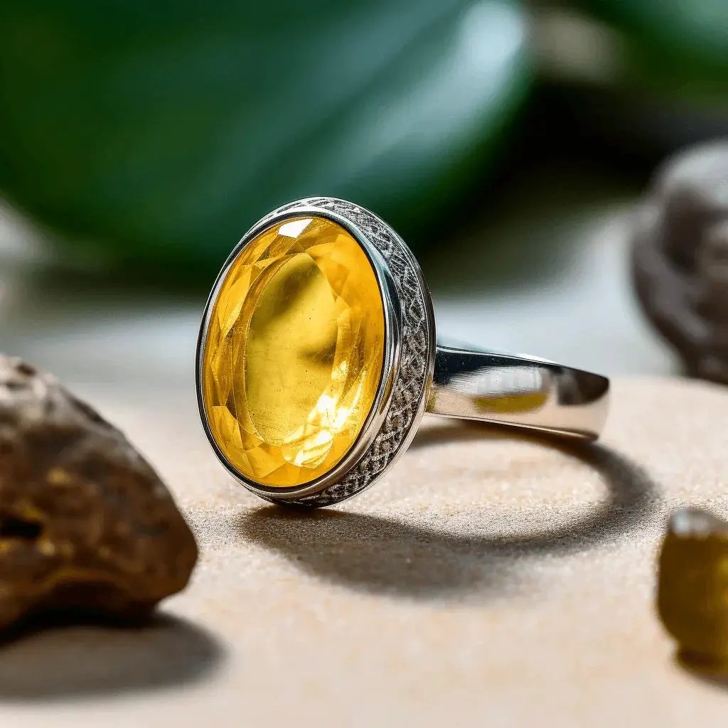 Radiant Yellow Sapphire Round Ring - Jupiter's Blessing | Brahmatells by Brahmatells