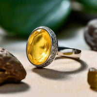 Radiant Yellow Sapphire Round Ring - Jupiter's Blessing | Brahmatells by Brahmatells