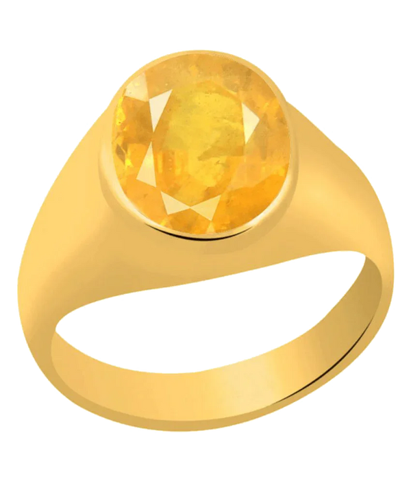 Radiant Yellow Sapphire Round Ring - Jupiter's Blessing | Brahmatells by Brahmatells