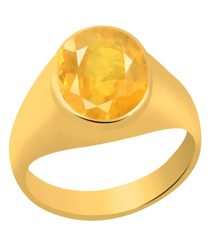 Radiant Yellow Sapphire Round Ring - Jupiter's Blessing | Brahmatells by Brahmatells