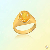 Radiant Yellow Sapphire Round Ring - Jupiter's Blessing | Brahmatells by Brahmatells