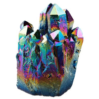 Rainbow Flame Aura Titanium Quartz Crystal Cluster by Brahmatells