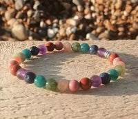 Rainbow Chakra Gemstone Bracelet | Natural Crystal Energy Jewelry by Brahmatells